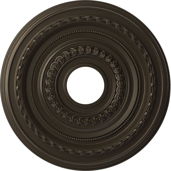 Ekena Millwork Cole PVC Ceiling Medallion (Fits Canopies up to 4 1/2"), Metallic Drk Bronze, 16"OD x 3 1/2"ID x 1"P CMP16COCDB - main